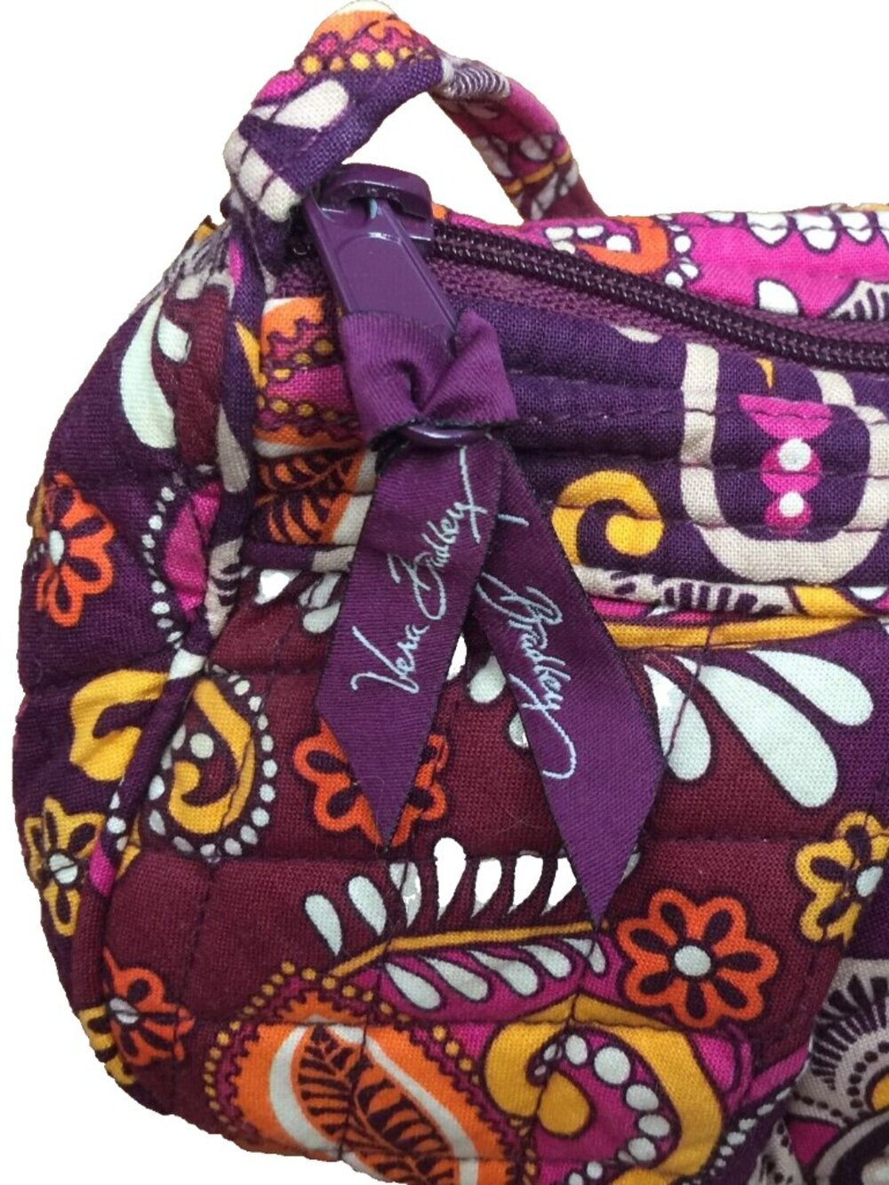 VERA BRADLEY SAFARI SUNSET CROSSBODY BAG BURGUNDY FLORAL ADJUSTABLE STRAP PURSE